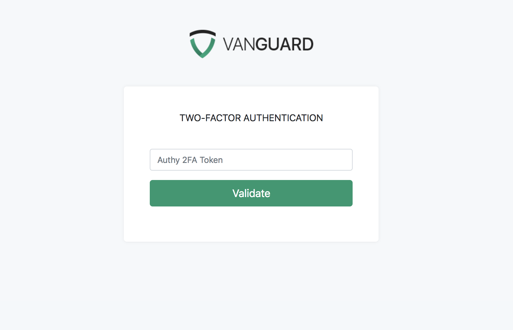 Vanguard - Two-Factor Authentication Form